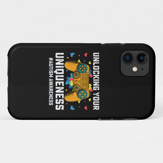 Coques Case-Mate iPhone Déverrouiller votre jeu d'autisme unique (Dos (Horizontal))