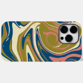 Coques Case-Mate iPhone Déversement - Bleu, Vert olive, Rose et Crème (Verso (horizontal))