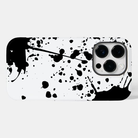 Coques Case-Mate iPhone Déversement d'encre noire (Verso (horizontal))