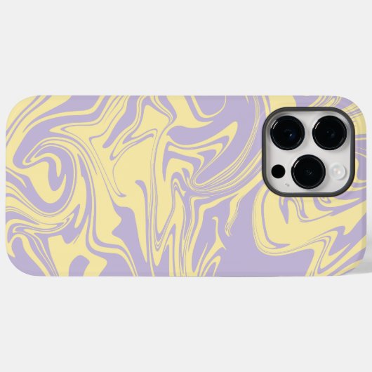 Coques Case-Mate iPhone Déversement - Pastel Jaune et Violet (Verso (horizontal))