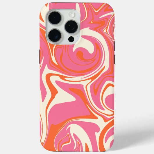 Coques Case-Mate iPhone Déversement - rose, orange et crème (Verso)