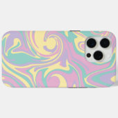 Coques Case-Mate iPhone Déversement - rose pastel, jaune, violet et vert (Verso (horizontal))