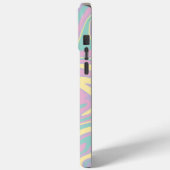Coques Case-Mate iPhone Déversement - rose pastel, jaune, violet et vert (Verso / Gauche)