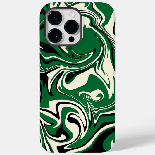 Coques Case-Mate iPhone Déversement - vert, crème et noir (Verso)