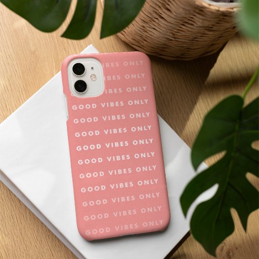Coques Case-Mate iPhone Devis Good Vibes uniquement | Corail
