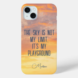 Coque iPhone 15 Mini Devis Sky de nom personnalisé