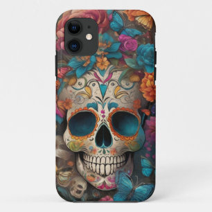 Case-Mate iPhone Case Dia de los Muertos : Crâne à sucre coloré