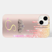 Coques Case-Mate iPhone Diadème Élégant Chic Drips de Glitter  (Verso (horizontal))