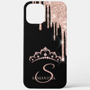 Case-Mate iPhone Case Diadème élégant en or rose paillettes gouttes diam