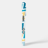 Coques Case-Mate iPhone Diagonal bleu et jaune Zigzag Ikat Motif (Verso / Droite)