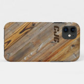 Coques Case-Mate iPhone Diagonale en tôle de bois *Personnaliser* (Dos (Horizontal))