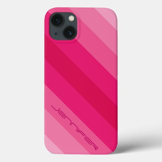 Coques Case-Mate iPhone Diagonale rose moderne, nom, (Verso)