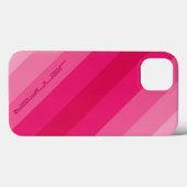 Coques Case-Mate iPhone Diagonale rose moderne, nom, (Verso (horizontal))