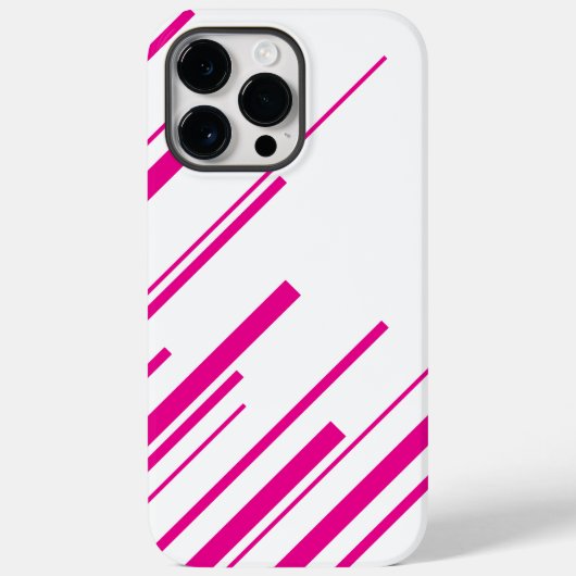Coques Case-Mate iPhone Diagonales en Magenta et Blanc (Verso)