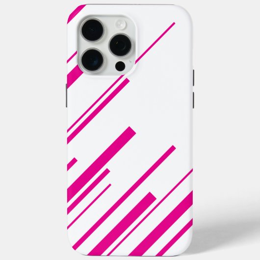 Coques Case-Mate iPhone Diagonales en Magenta et Blanc (Verso)