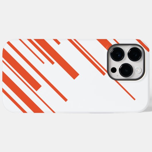 Coques Case-Mate iPhone Diagonales en orange et blanc (Verso (horizontal))