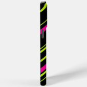 Coques Case-Mate iPhone Diagonales en vert citron, rose et noir (Verso / Droite)