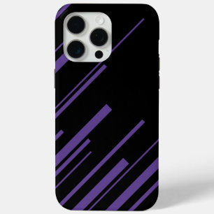 Coque iPhone 15 Pro Max Diagonales en violet et noir