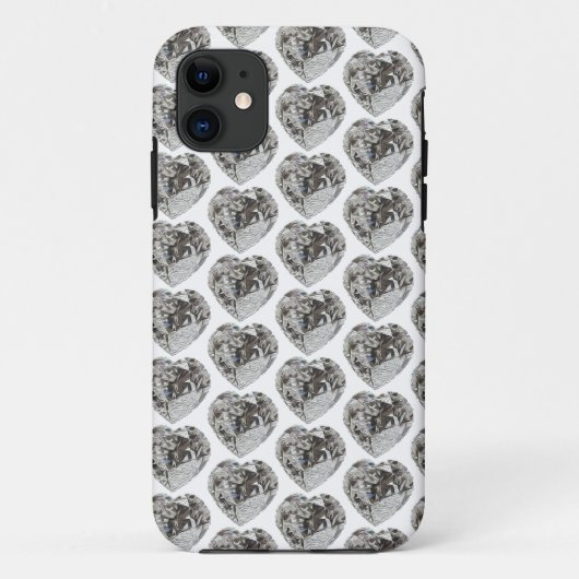 Coques Case-Mate iPhone Diamant de coeur (Dos)