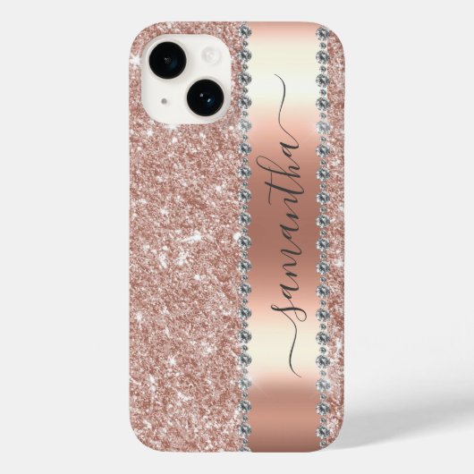 Coques Case-Mate iPhone Diamant Look Parties scintillant Calligraphie Nom (Verso)