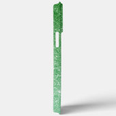 Coques Case-Mate iPhone Diamant Parties scintillant verte Calligraphie Nom (Verso / Droite)