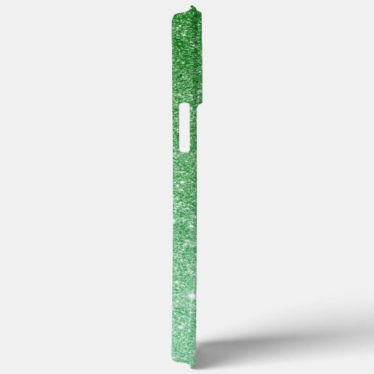 Coques Case-Mate iPhone Diamant Parties scintillant verte Calligraphie Nom (Verso / Droite)