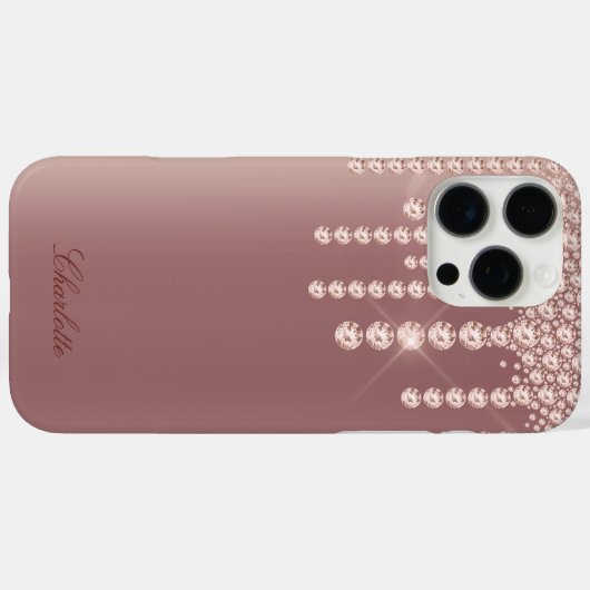 Coques Case-Mate iPhone Diamant rose (Verso (horizontal))