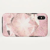 Coques Case-Mate iPhone Diamant rose sur Pastel clair avec étincelle d'or (Dos (Horizontal))