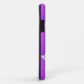 Coques Case-Mate iPhone Diamant Violet Gras Avec Monogramme (Dos/Droite)