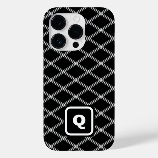 Coques Case-Mate iPhone Diamants Art déco noir et blanc (Verso)