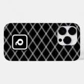 Coques Case-Mate iPhone Diamants Art déco noir et blanc (Verso (horizontal))