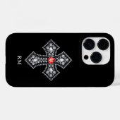 Coques Case-Mate iPhone Diamants blancs Croix Rouge Gem Accent (Verso (horizontal))