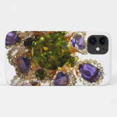 Coques Case-Mate iPhone Diamants d'améthyste violet Emeralds bijoux (Dos (Horizontal))