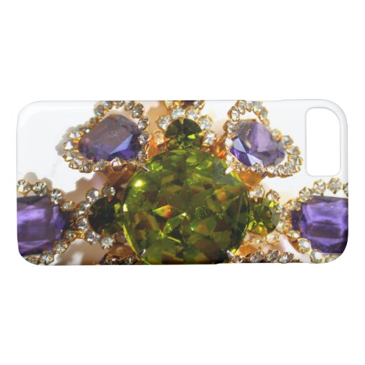 Coques Case-Mate iPhone Diamants d'améthyste violet Emeralds bijoux (Dos (Horizontal))