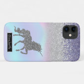 Coques Case-Mate iPhone Diamants de violet holographique, licorne de Parti (Dos (Horizontal))