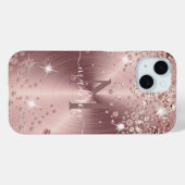 Coques Case-Mate iPhone Diamants d'or rose - Personnalisé (Verso (horizontal))