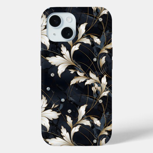 Coques Case-Mate iPhone Diamants et fleurs (Verso)