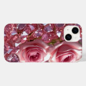 Coques Case-Mate iPhone Diamants et pétales roses (Verso (horizontal))