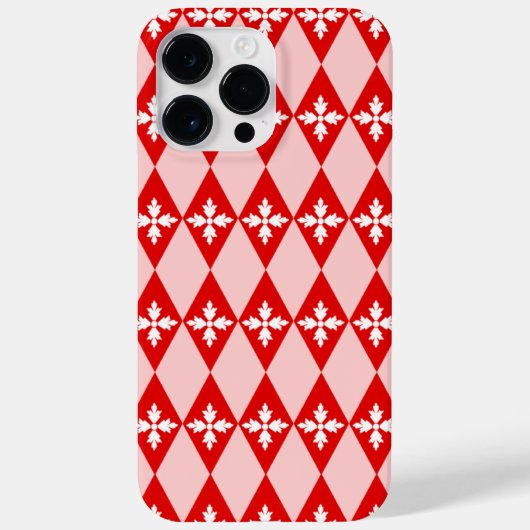 Coques Case-Mate iPhone Diamants Floraux Rouge & Blanc (Verso)