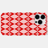 Coques Case-Mate iPhone Diamants Floraux Rouge & Blanc (Verso (horizontal))