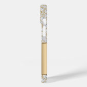 Coques Case-Mate iPhone Diamants, Grand Monogramme Or, Nom De Script Blanc (Verso / Gauche)