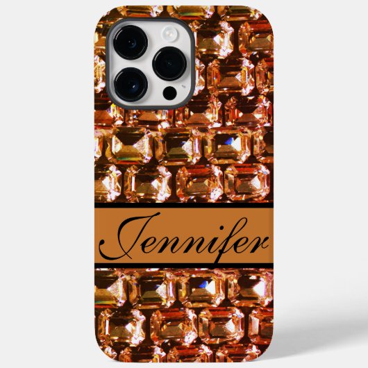 Coques Case-Mate iPhone Diamants jaunes, diamants oranges, pierres gemmes (Verso)