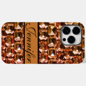 Coques Case-Mate iPhone Diamants jaunes, diamants oranges, pierres gemmes (Verso (horizontal))