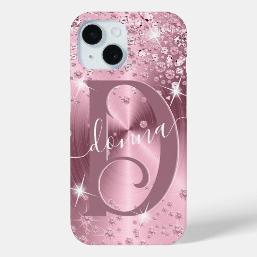Coques Case-Mate iPhone Diamants Mauve Rose - Personnalisé (Verso)