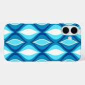 Coques Case-Mate iPhone Diamants Modernes Du Milieu Du Siècle, Blues Denim (Verso (horizontal))