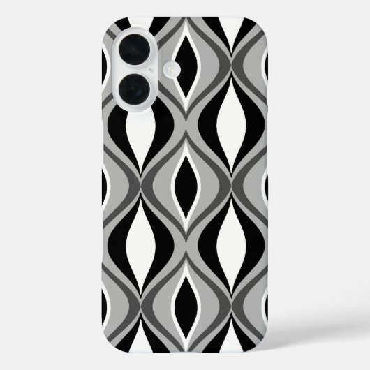 Coques Case-Mate iPhone Diamants modernes du milieu du siècle, noirs, blan (Verso)
