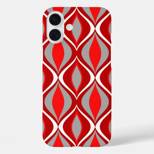 Coques Case-Mate iPhone Diamants modernes du milieu du siècle, rouge et gr (Verso)