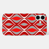 Coques Case-Mate iPhone Diamants modernes du milieu du siècle, rouge et gr (Verso (horizontal))