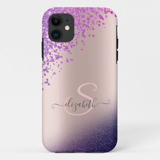 Coques Case-Mate iPhone Diamants Ombre Parties scintillant violet (Dos)