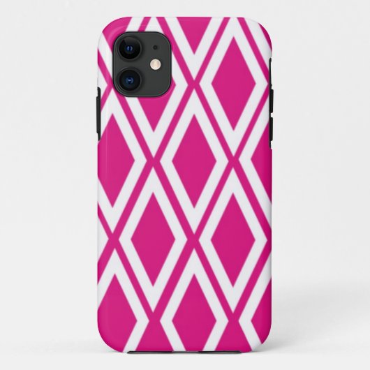 Coques Case-Mate iPhone Diamants rose vif et blancs (Dos)